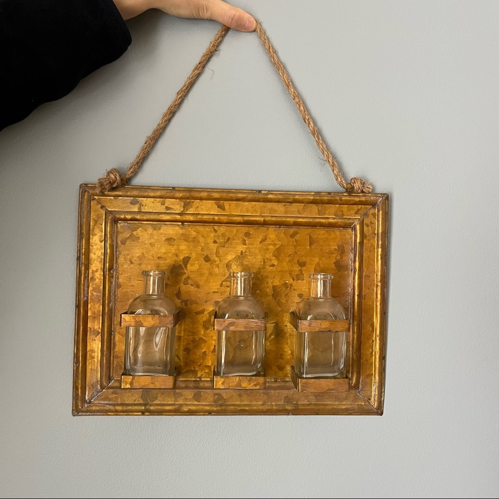 Vintage glass vase wall hanging